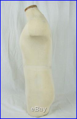 Male Torso Full Body Mannequin Shirt Coat Form Display Cream Ivory Cloth Covered