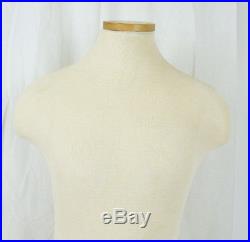 Male Torso Full Body Mannequin Shirt Coat Form Display Cream Ivory Cloth Covered