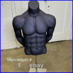 Male Torso Mannequin with Stand Matte Blue Nice Figure