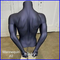 Male Torso Mannequin with Stand Matte Blue Nice Figure