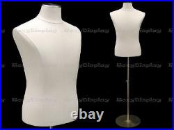 Male White Cover Dress Body Form Mannequin Display #JF-33M01PU-WH+BS-04