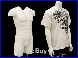 Male and Female Invisible Ghost Mannequin 3/4 Body Matte White (Group of 2)