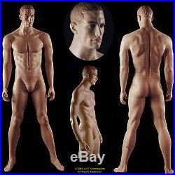 Male display mannequin+base full body, Realistic looking dmaged defective -MA12W