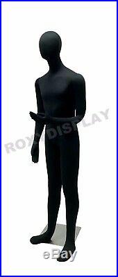 Male full body Poseable Mannequin Black jersey covered body form #JF-M02SOFTX