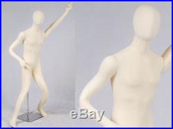 Male full body Poseable Mannequin white jersey covered body form #M01SOFTX-JF 