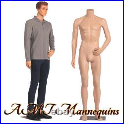 Male mannequin 6FT+ Metal stand, Head turns, Full body, Realistic manikin-YM8-F