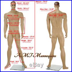 Male mannequin display dummy man, realistic looking hand made manikin -MA12