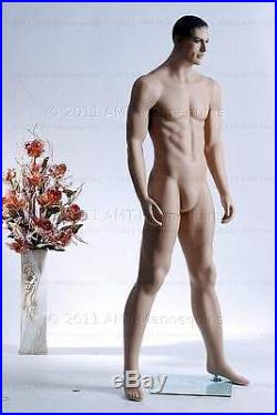 Male mannequin dummy man, realistic looking muscular, hand made manikin -Bob