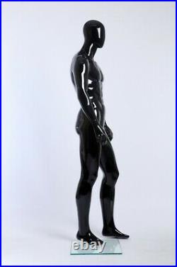 Male mannequin muscular manikin, black glossy, hand made full body manikin-XM-110H