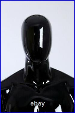 Male mannequin muscular manikin, black glossy, hand made full body manikin-XM-110H