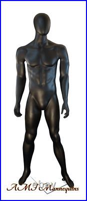 Male muscular mannequin, Dress form black glossy manikin -#MCJS-120H
