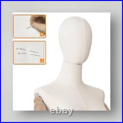 Mannequin Body Female Dress Form Linen Fabric Manikin Torso Detachable Head