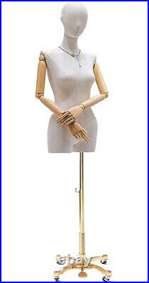 Mannequin Body Movable Wheel Clothing Dress Jewelry Display $249 Off White Gold