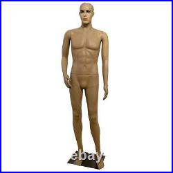 Mannequin Dress Form Realistic Model Full Body Male Standing Head Turns with Base