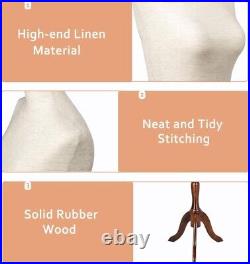 Mannequin Dress Form Torse Body Female Clothes Display Wooden Stand/Base Vintage