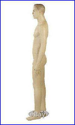 Mannequin Male Caucasian Complexion Fibergllass Height 6' 3½ w Base Chest 37