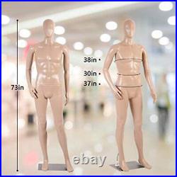 Mannequin Manikin Dress Form 73 Inch Full Male Body Realistic Mannequin Displ