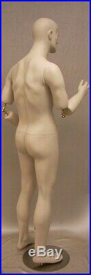 Men's Realistic Short Height Fleshtone Full Body Mannequin with Movable Elbows