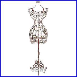 Metal Dress Form Mannequin Female Wire Stand Display Vintage Body Clothing Decor