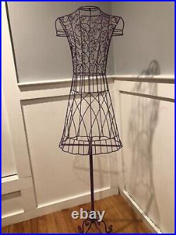 Metal Wire Frame Freestanding Dress Form Rack Girl Mannequin Purple