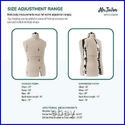 Mr. Tailor Adjustable Dress Form, Male, Black