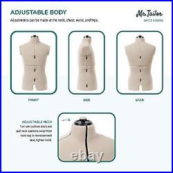 Mr. Tailor Adjustable Dress Form, Male, Black