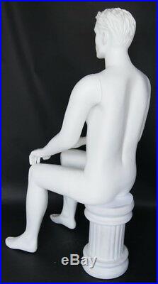 NEW! 5 ft H Male Sitting Mannequin White colored finsihed SFM5WT-PH
