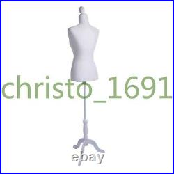 NEW Female Mannequin Torso Dress Form Display With Tripod Stand White