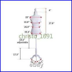 NEW Female Mannequin Torso Dress Form Display With Tripod Stand White