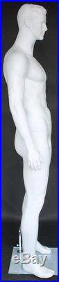 New 6'5 tall White Color finished Male Muscular Mannequin SFM30WT, 40/31/40