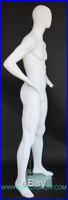 New! 6 ft 3 in H Male Abstract Head Mannequin, Muscular Body Mannequin SFM62E-WT