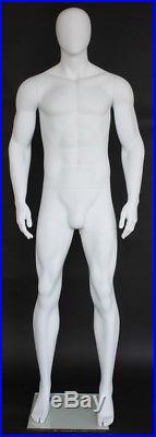 New! 6 ft 4 in H Male Abstract Head Mannequin, Muscular Body Mannequin SFM52E-WT