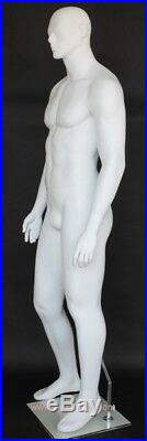 New! 6 ft 4 in H Male Abstract Head Mannequin Muscular Body Matte white SFM67EWT