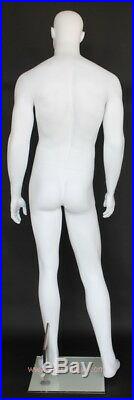 New! 6 ft 4 in H Male Abstract Head Mannequin Muscular Body Matte white SFM67EWT