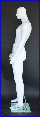New! 6 ft 4 in H Male Abstract Head Mannequin Muscular Body Matte white SFM68EWT