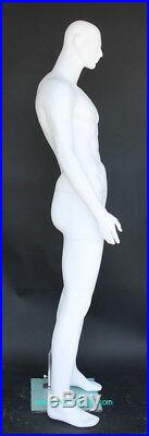 New! 6 ft 4 in H Male Abstract Head Mannequin Muscular Body Matte white SFM68EWT