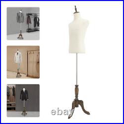 New Adjustable Height Male Dress Form Mannequin Torso Half Body Clothes Display