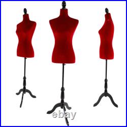 New Female Mannequin Torso Dress Form Display with Adjustable Tripod Stand Red US