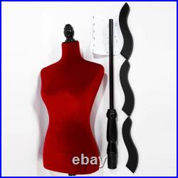 New Female Mannequin Torso Dress Form Display with Adjustable Tripod Stand Red US