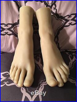 New Girls Womens Dancer Feet Silicone Mannequin Foot Model Long Toes Wheat Color