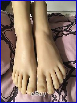 New Girls Womens Dancer Feet Silicone Mannequin Foot Model Long Toes Wheat Color