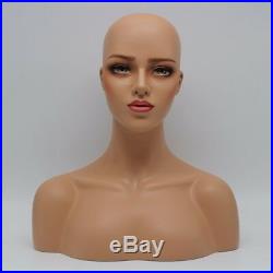 New Luxury Realistic Mannequin Head Fiberglass Hat Wig Glasses Mold Stand No. 15
