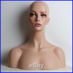 New Luxury Realistic Mannequin Head Fiberglass Hat Wig Glasses Mold Stand No. 16