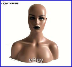 New Luxury Realistic Mannequin Head Fiberglass Hat Wig Glasses Mold Stand No. 30