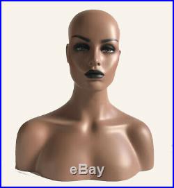 New Luxury Realistic Mannequin Head Fiberglass Hat Wig Glasses Mold Stand No. 30
