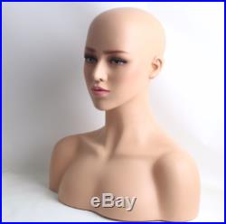 Newest Female Healthy Color Skin Fiberglass Mannequin Head Bust For Wigs/Jewelry