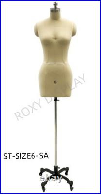 None-Collapsible Shoulder Female Pro Working Dress Form Half Size 6 #ST-SIZE6-SA