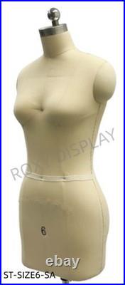 None-Collapsible Shoulder Female Pro Working Dress Form Half Size 6 #ST-SIZE6-SA