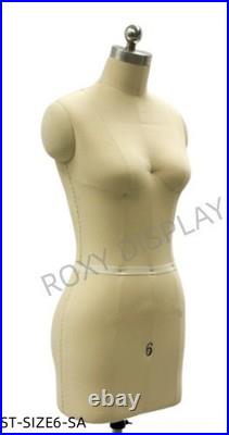 None-Collapsible Shoulder Female Pro Working Dress Form Half Size 6 #ST-SIZE6-SA