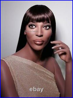 OOAK NAOMI CAMPBELL Realistic Full Life Size Black Female Mannequin Glass Eyes
